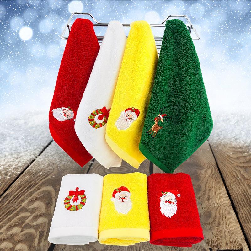 Cotton Embroidery Christmas Gift Holiday Advertising Towel, Can Be Customized Logo