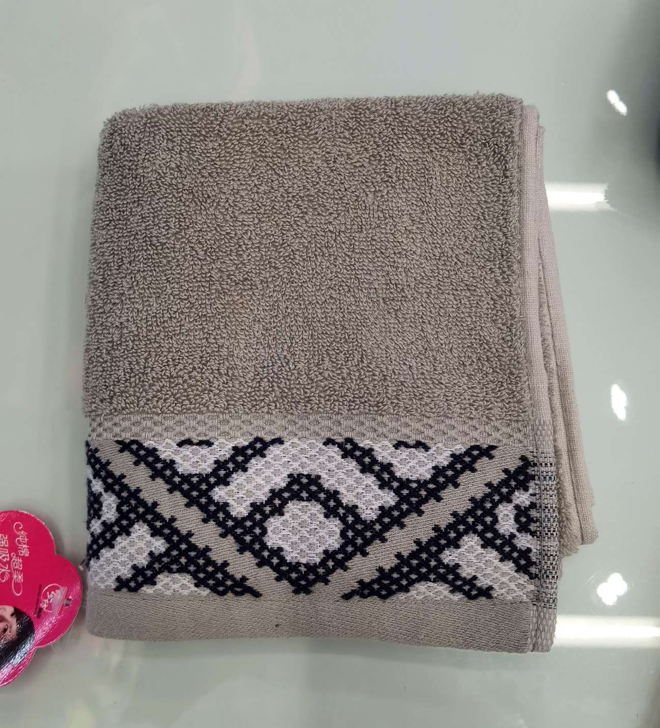 High-Grade Pure Cotton Jade Grid Household Face Wash details Picture