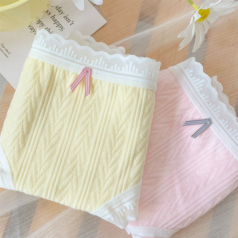 Simple and plain color, fashionable for girls, comfortable and breathable mid-waist, seamless and fresh underwear for women pic 4