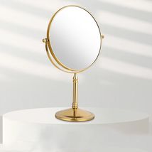 化妆镜台式桌面镜子高清美妆镜旋转双面宿舍梳妆镜可升降复古镜子