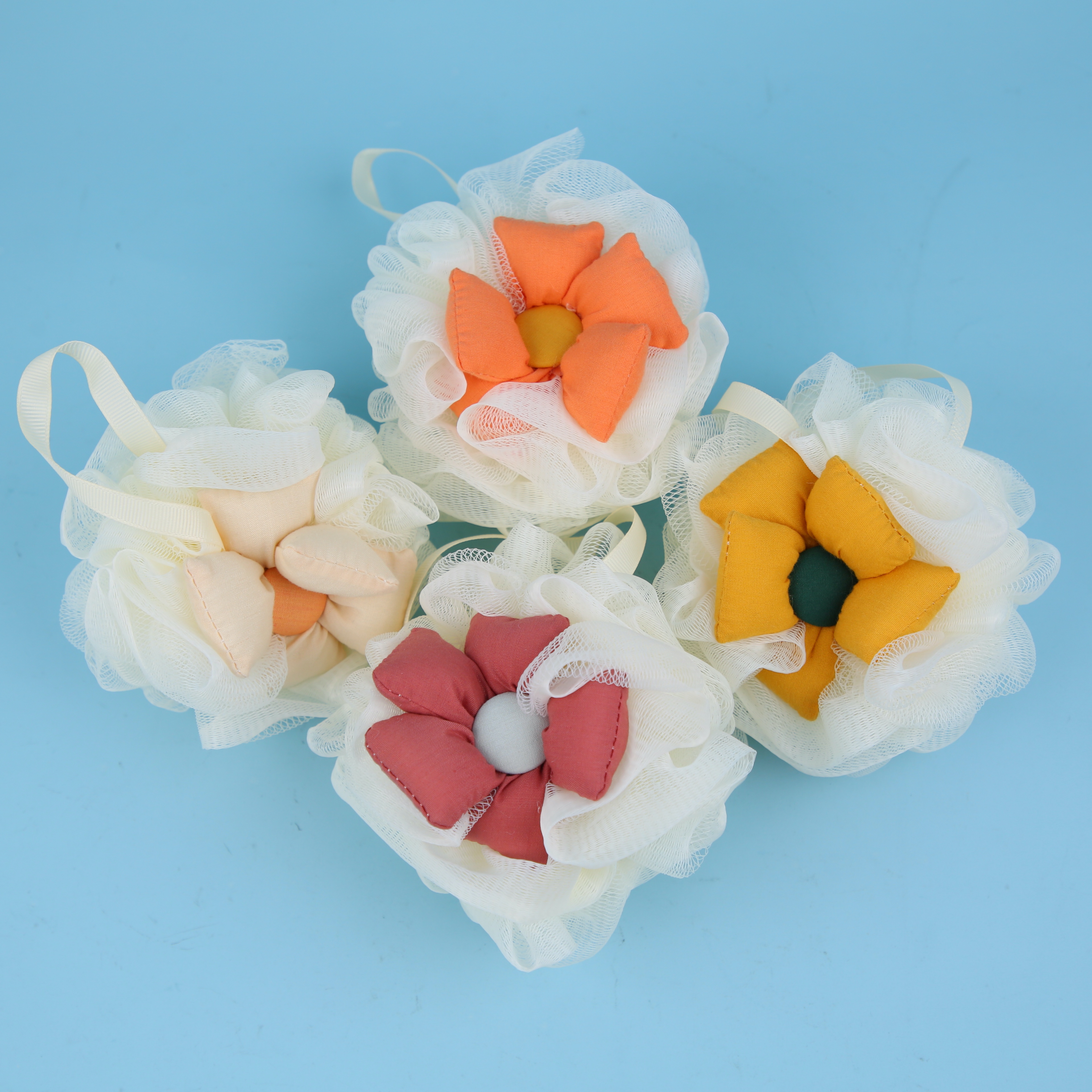 浴花洗浴用品浴花洗浴用品可爱卡通五辫花朵浴球 清洁皮肤 大量气泡 厂家生产 质量保证