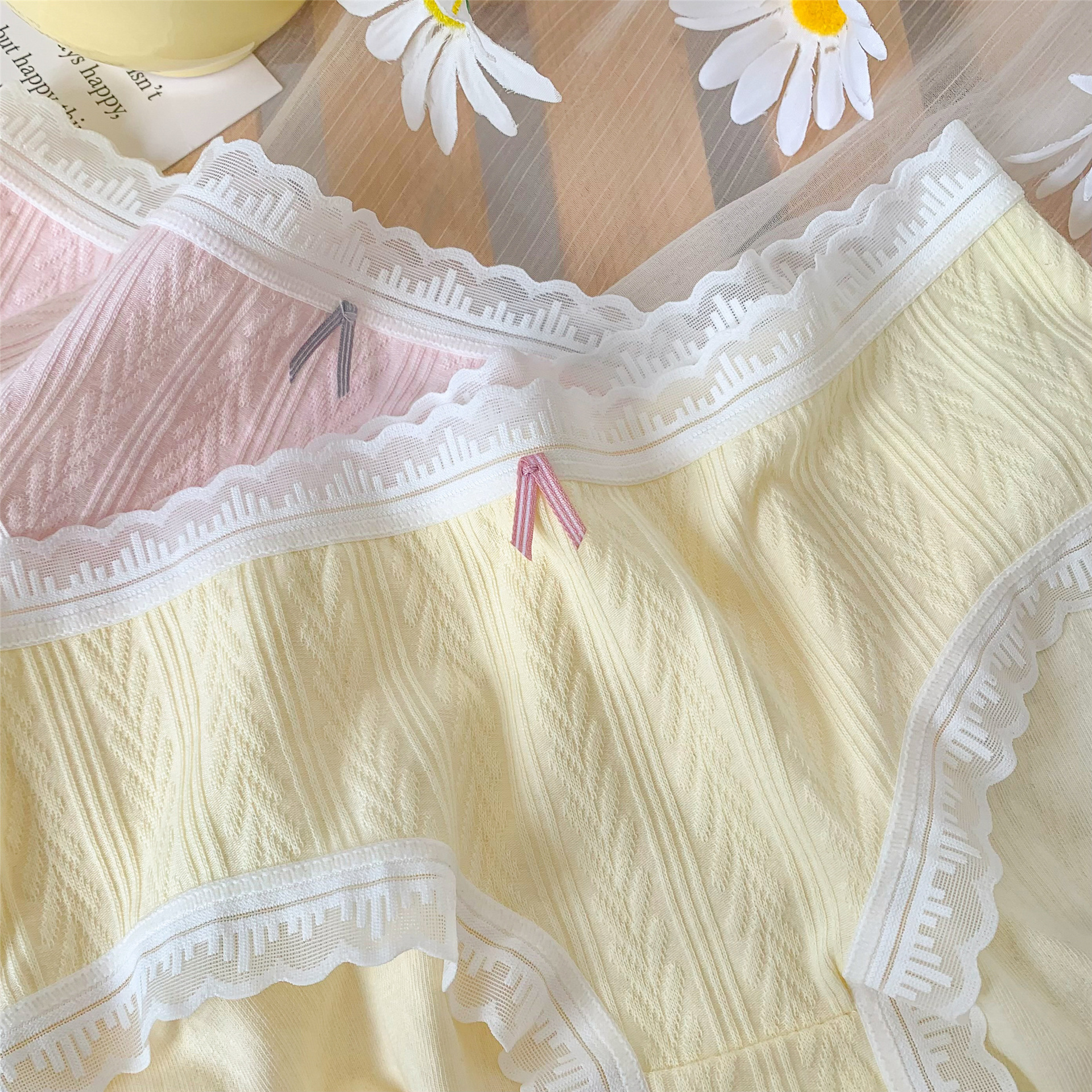 Simple and plain color, fashionable for girls, comfortable and breathable mid-waist, seamless and fresh underwear for women pic 10