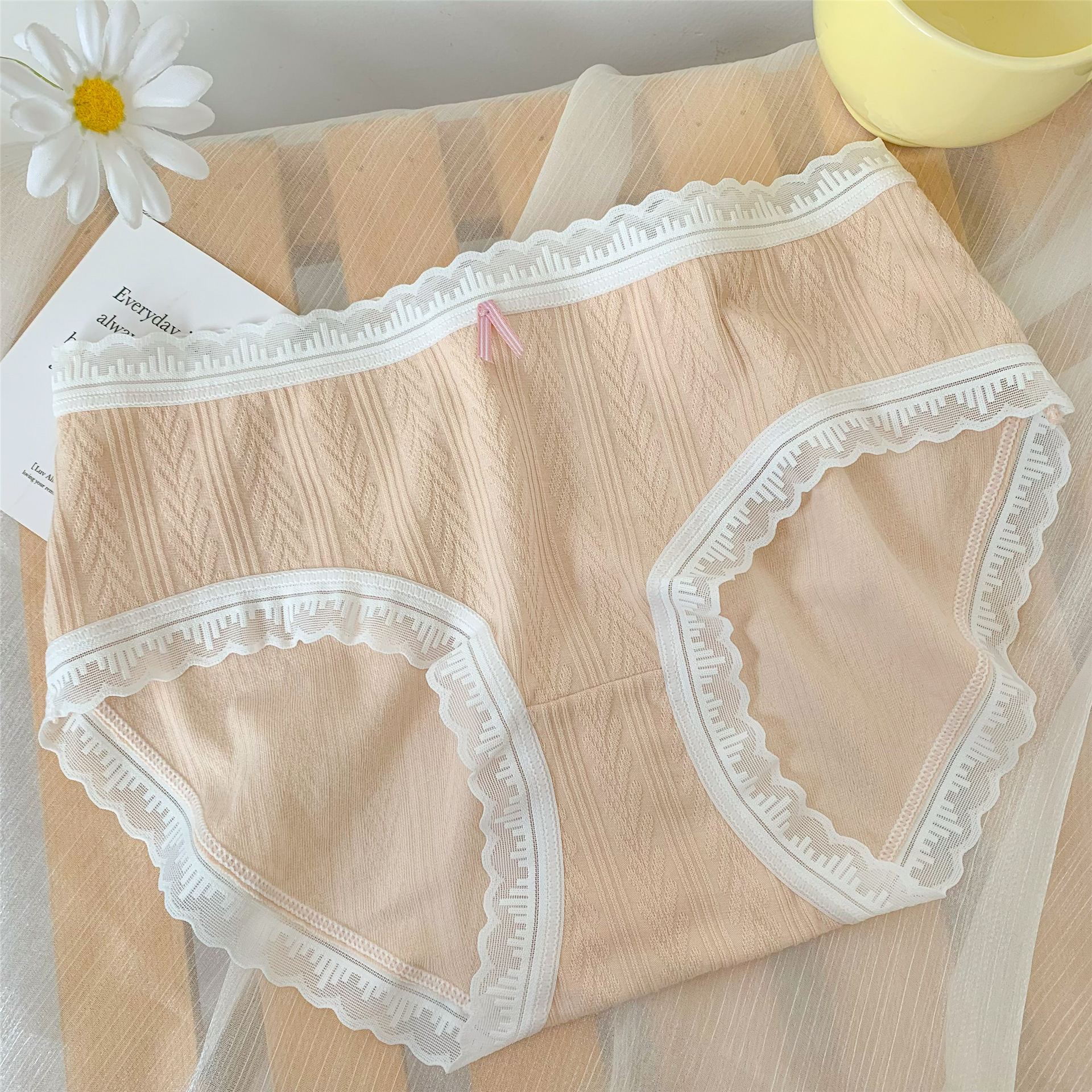Simple and plain color, fashionable for girls, comfortable and breathable mid-waist, seamless and fresh underwear for women pic 9