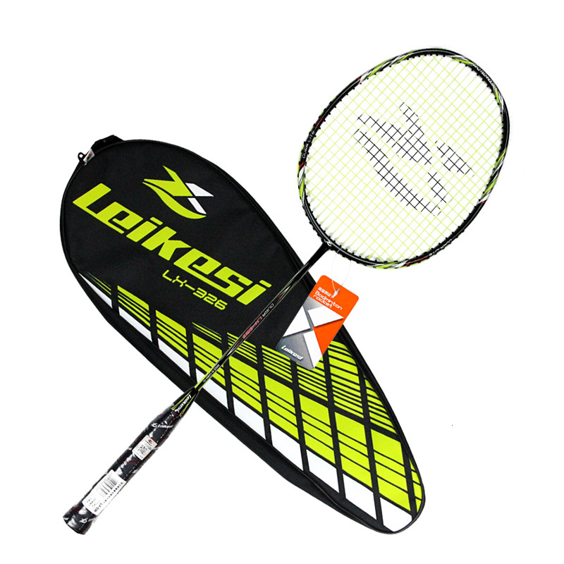 LX-326 Red/Green Single Racket Carbon Fiber Badminton Racket Indoor Outdoor Portable Stability Badminton Racquet