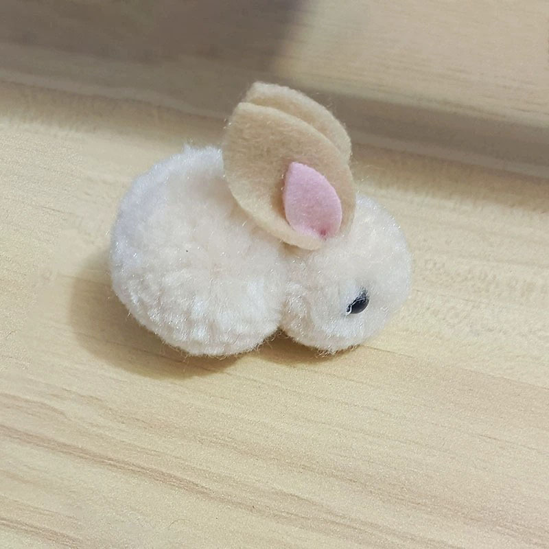 韩版秋冬热卖卡通毛绒大号立体小白兔儿童宝宝发夹发箍头饰围巾DIY配件详情4