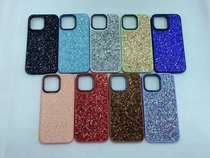 Leather 2-in-1 phone case Glitter Black frame letter phone case Leather braided phone case