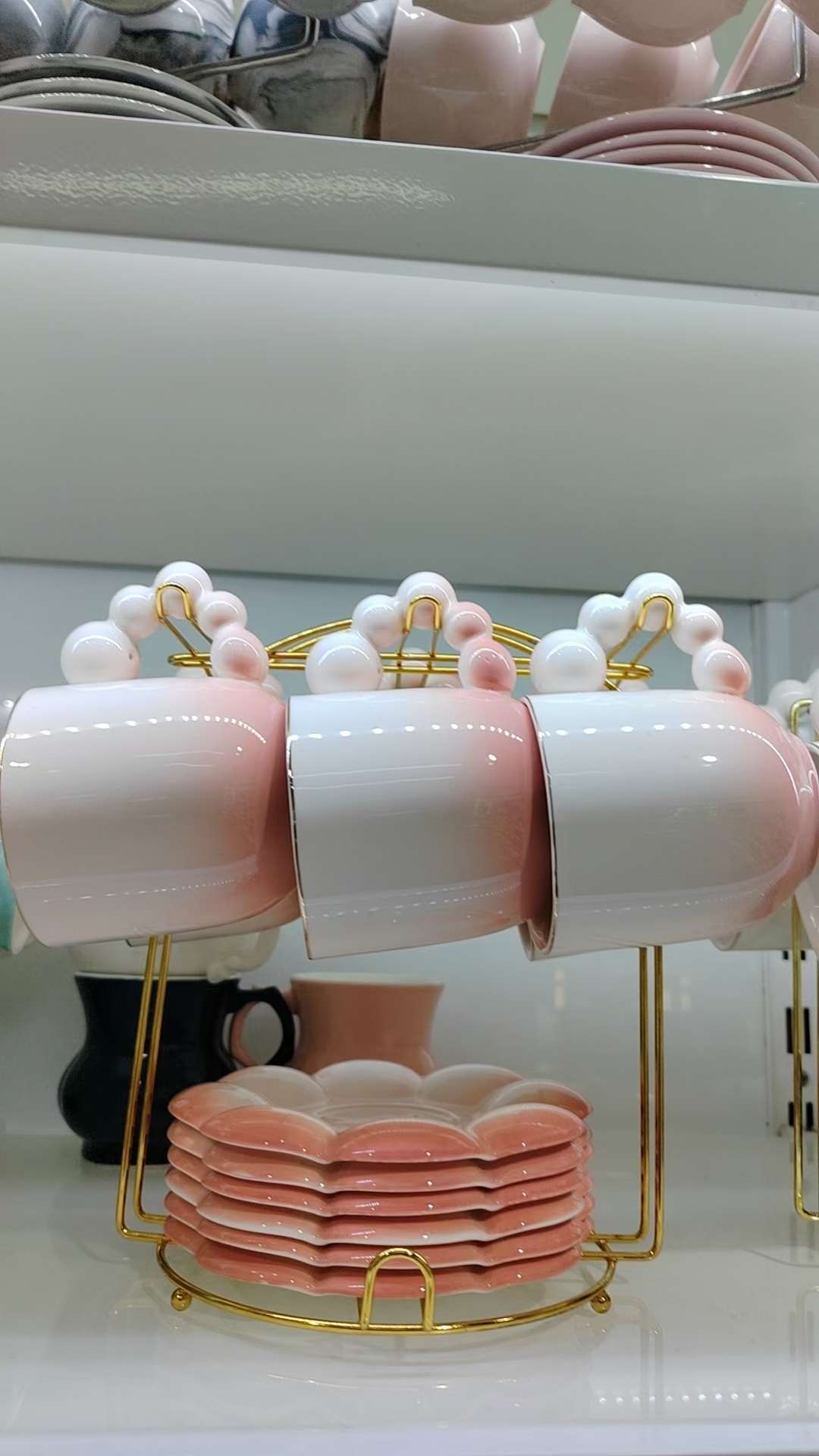 Jingdezhen 6 Cups 6 Dishes With Rack Coffee Cup Saucer Set Ceramic Cup English Afternoon Tea Cup undefined