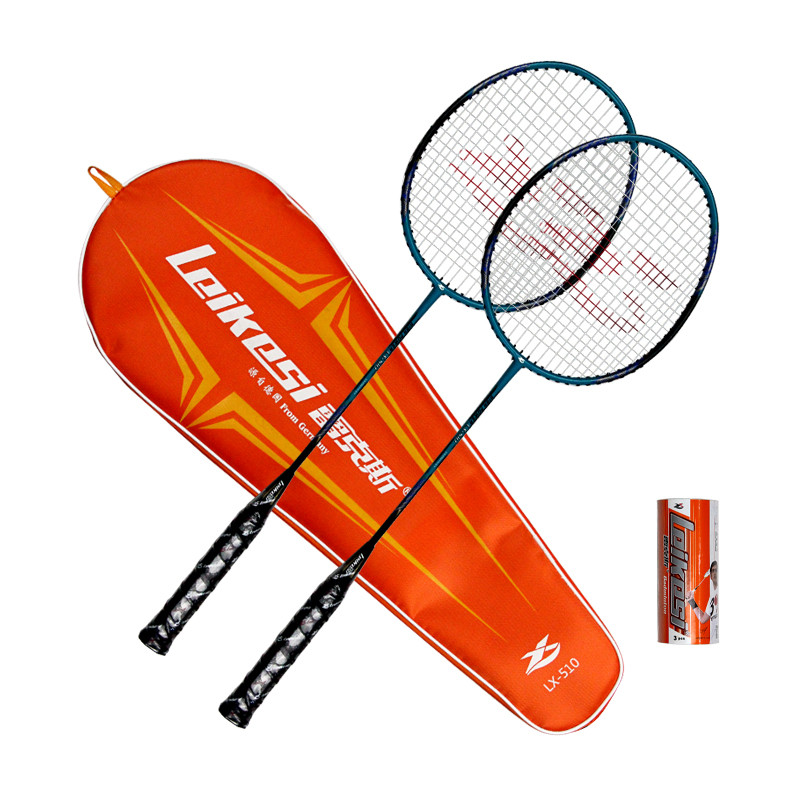 Leikesi Hot Sell Red Badminton Racket Set Material Iron Portable Badminton Racquet Helpful Exercise Goods
