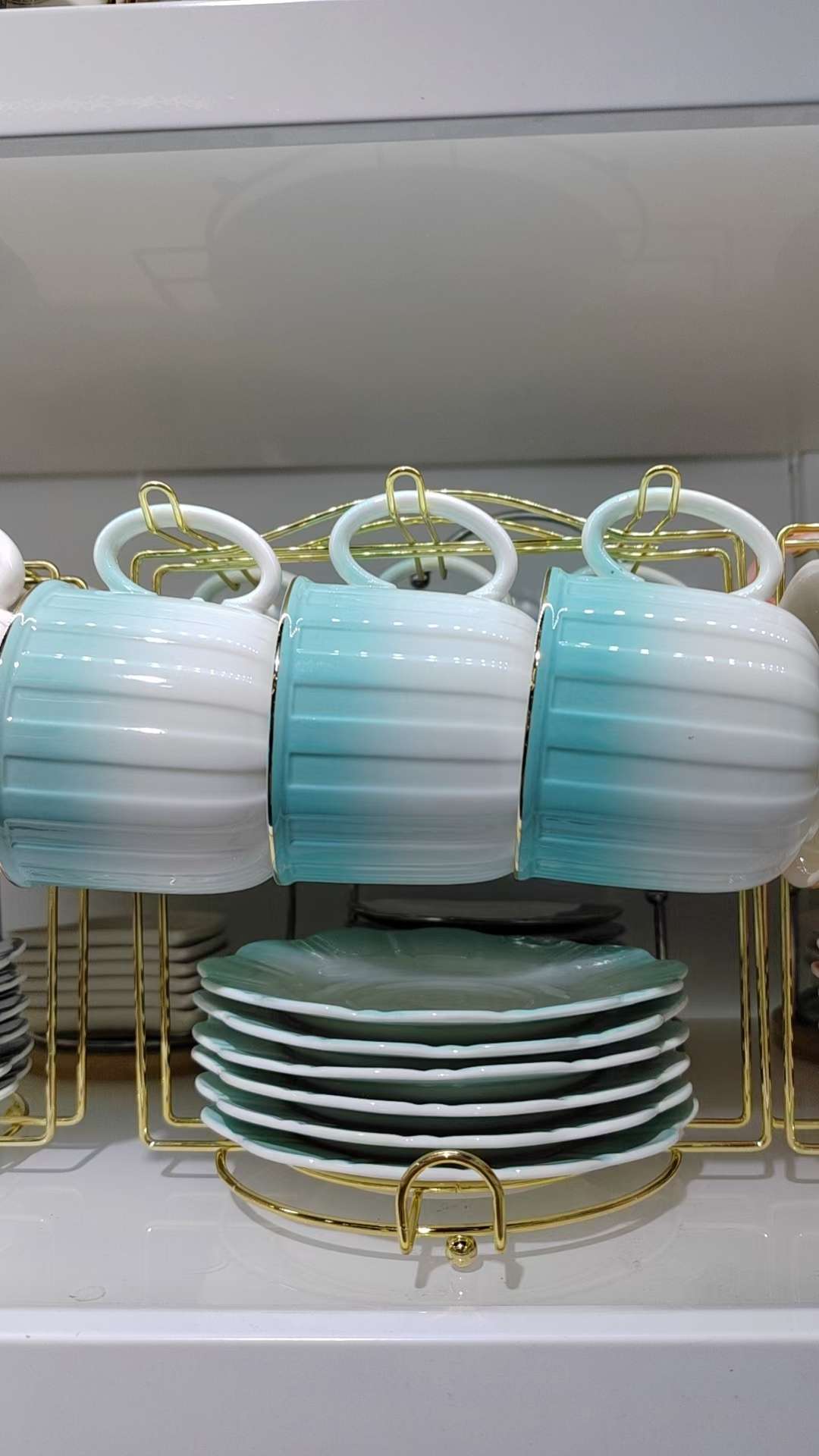 Jingdezhen 6 Cups 6 Dishes With Rack Coffee Cup Saucer Set Ceramic Cup English Afternoon Tea Cup undefined