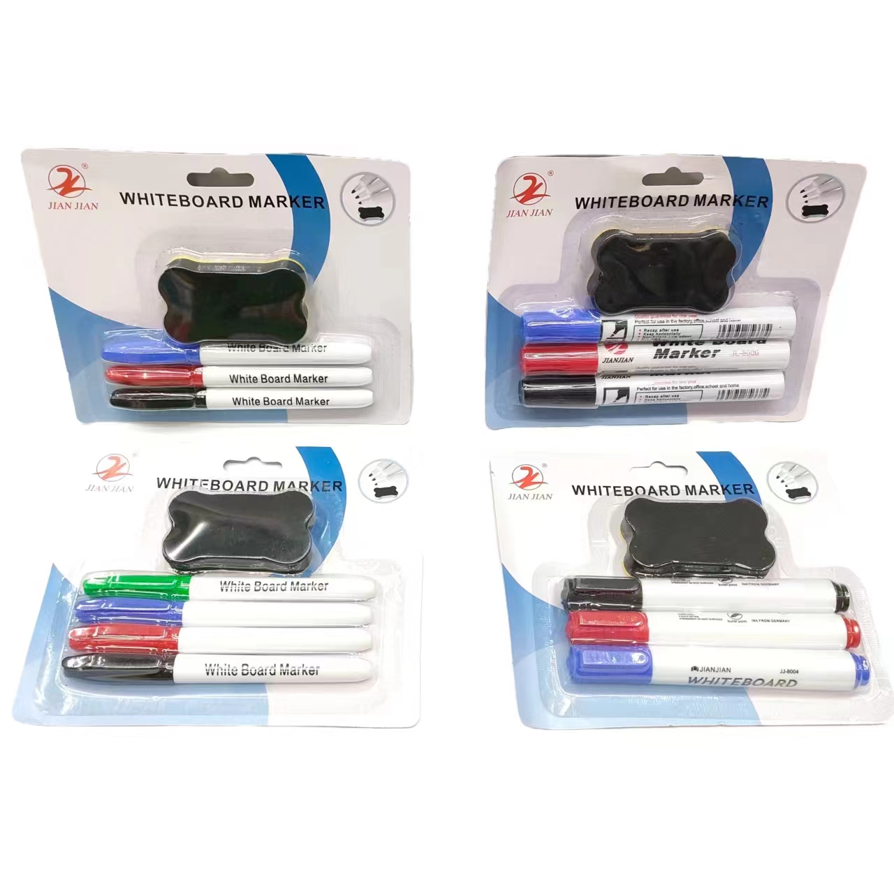 Erasable with brush white board pen card suction set, easy to write and erase, smooth writing white board eraser Item Picture