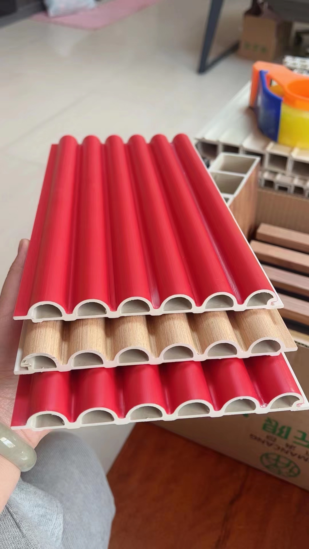 Concave-convex board ceiling wall skirt decorative grille concave-convex decorative board wall panel bamboo and wood fiber grille grille Item Picture