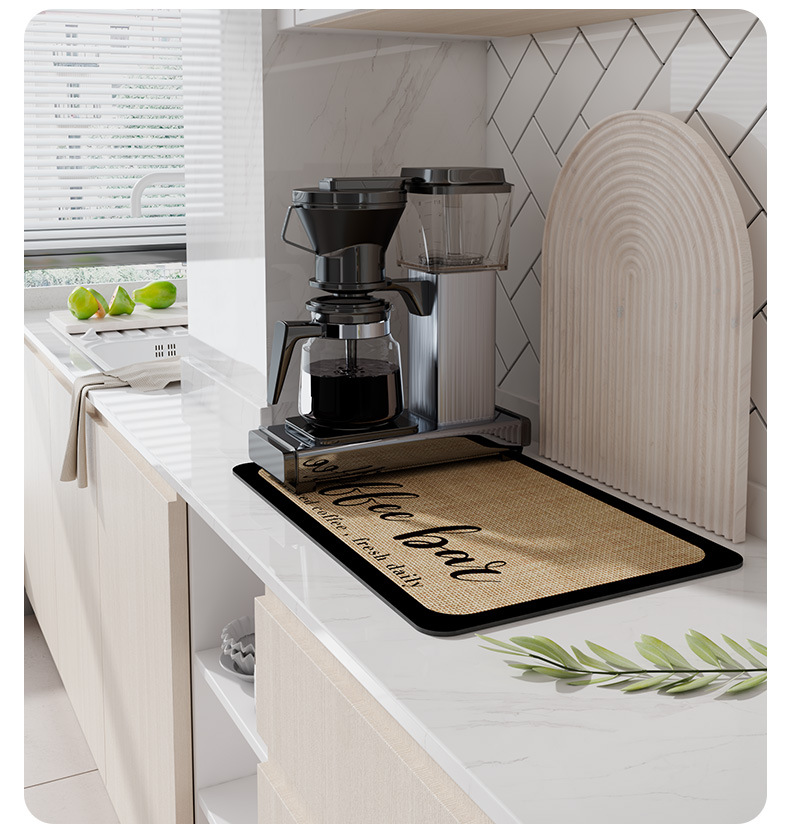 千思咖啡机吸水垫子厨房碗盘吧台沥水垫水杯干燥垫餐桌台面免洗隔热垫 详情16