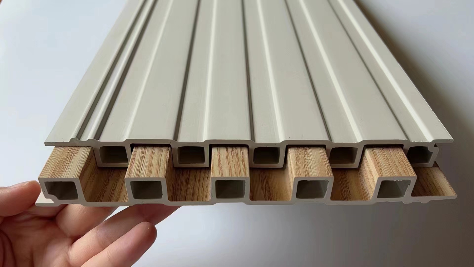 Xiaochangcheng concave-convex board ceiling wall skirt decorative grille, concave-convex decorative board wall panel, bamboo and wood fiber grille, hollow grille, bamboo and wood fiber wood-plastic grille Item Picture