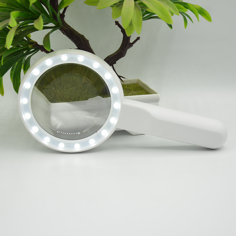 Yiwu Jinghui's new handheld USB magnifying glass, multi-size touch LED light, high-definition reinforced acrylic lens, cross-border Amazon details Picture