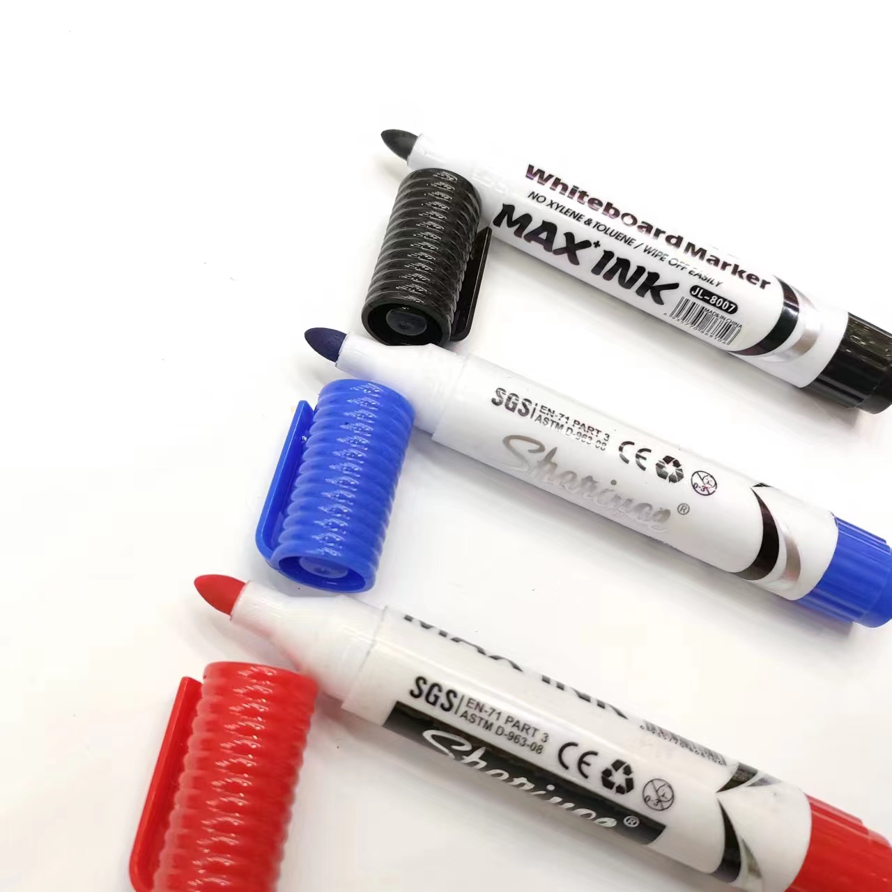 Easy-to-write and easy-to-erase whiteboard pen, 3-color erasable whiteboard pen, large-capacity thick-tipped writing pen Specification image