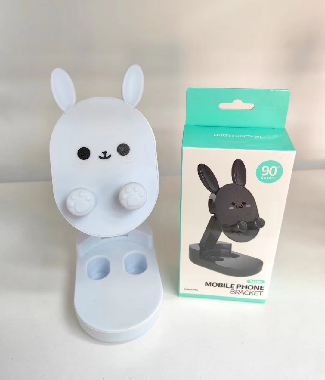 2023 Rabbit Cute Cartoon Creative Mobile Phone Tablet Computer Multi-functional Folding Universal Desktop Small Ornament Decoration Support Lifting Online Class Office Lazy Person mobile Phone stand Application Scenario