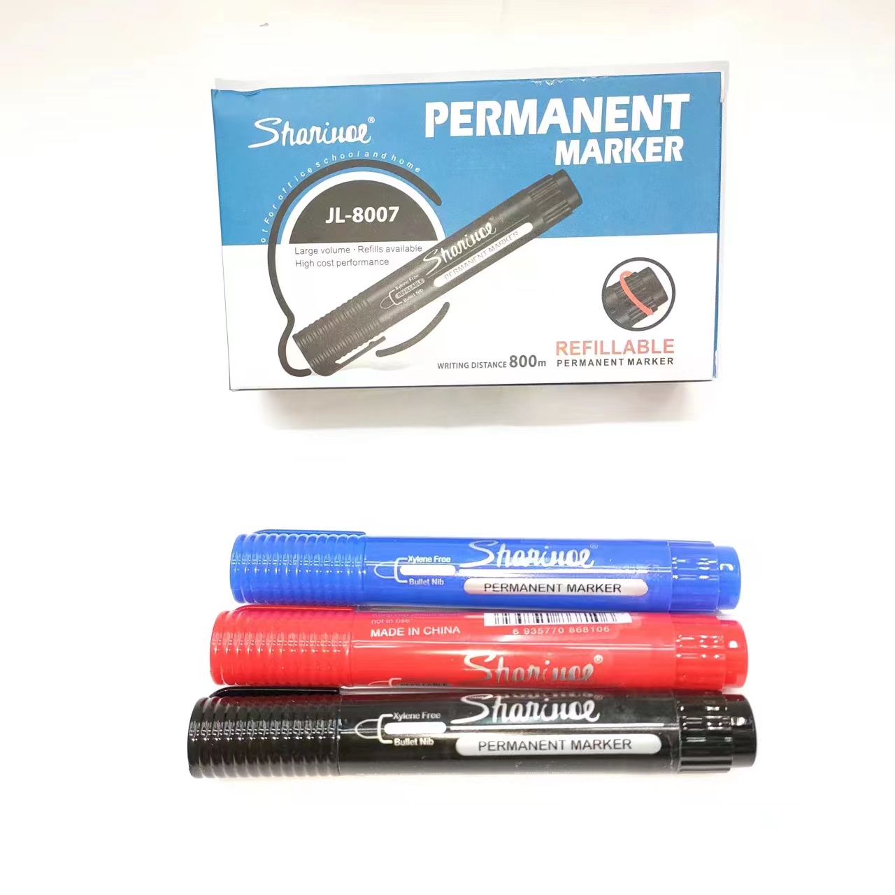 8007 oil-based marker pen, thick and thin, quick-drying, non-fading, large-capacity pen, marking pen