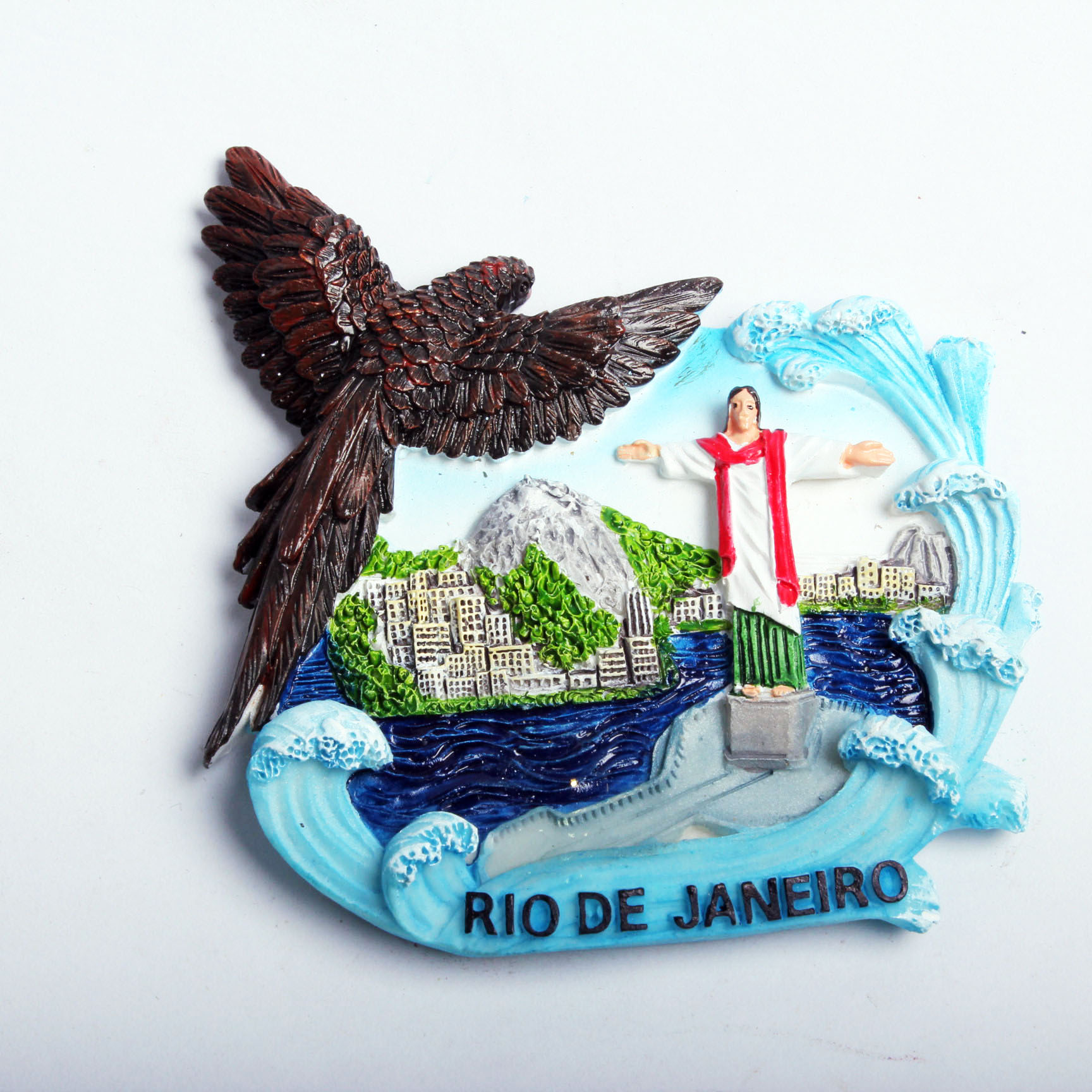 Customized refrigerator stickers for South American countries, Brazilian landmark building statues, tourist attractions, resin refrigerator stickers wholesale