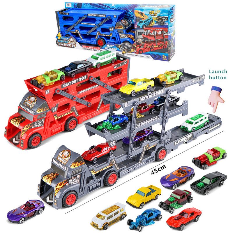 运输车折叠货/DIY贴纸配/合金玩具/模型玩具白底实物图