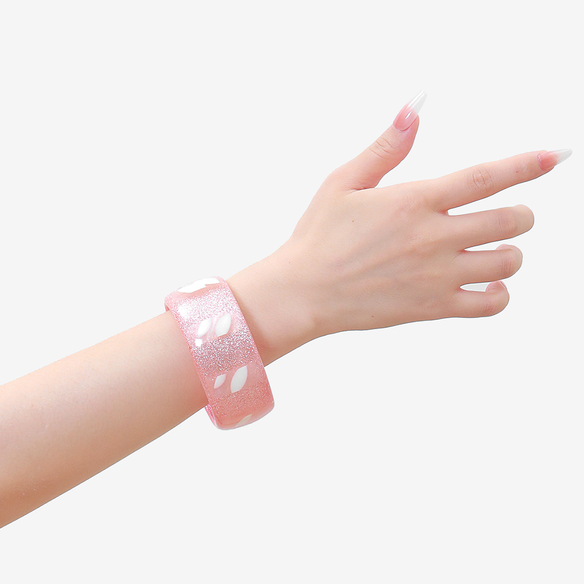 Cross-border European and American fashion resin pink bracelets, wristbands and jewelry for women, high-end jewelry and accessories Item Picture