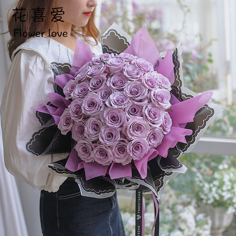 母亲节韩素纸小手帕果冻膜七夕情人节烫金纸鲜花包装花艺礼盒礼品鲜花店包花纸