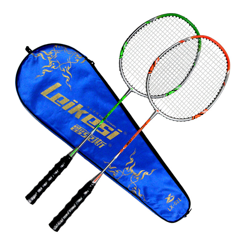 Leikesi LX-521 Green/Orange Couple Badminton Racket Set High Quality Professional Beginner Practice Racket