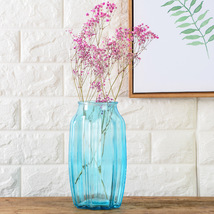 透明玻璃八角花瓶客厅摆件干花水培花瓶富贵竹欧式小清新插花花瓶