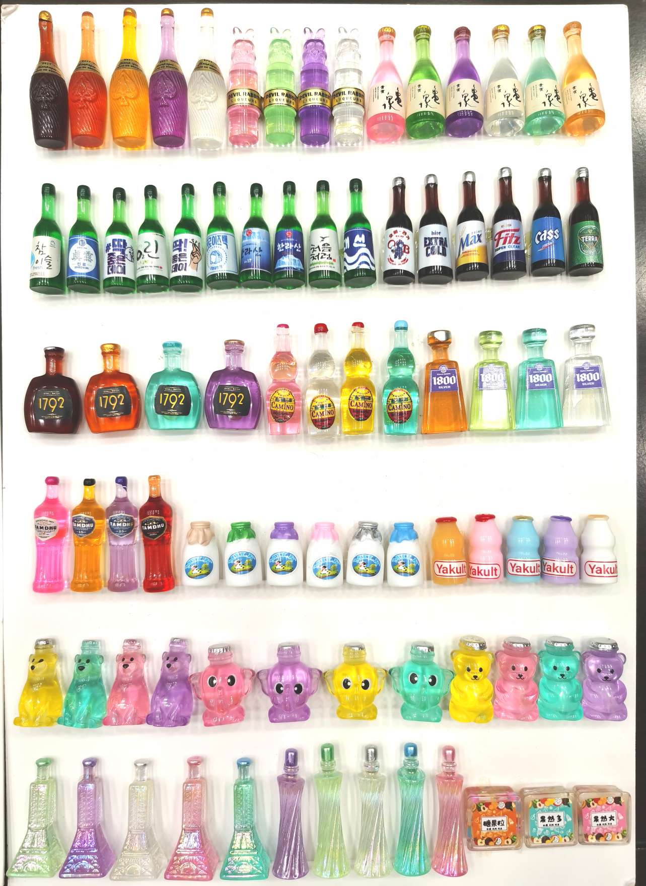 夜光叠叠杯 小瓶子酒瓶 便利店超市玩具 过家家挂件贴贴乐 树脂diy 微缩家居用品详情图18