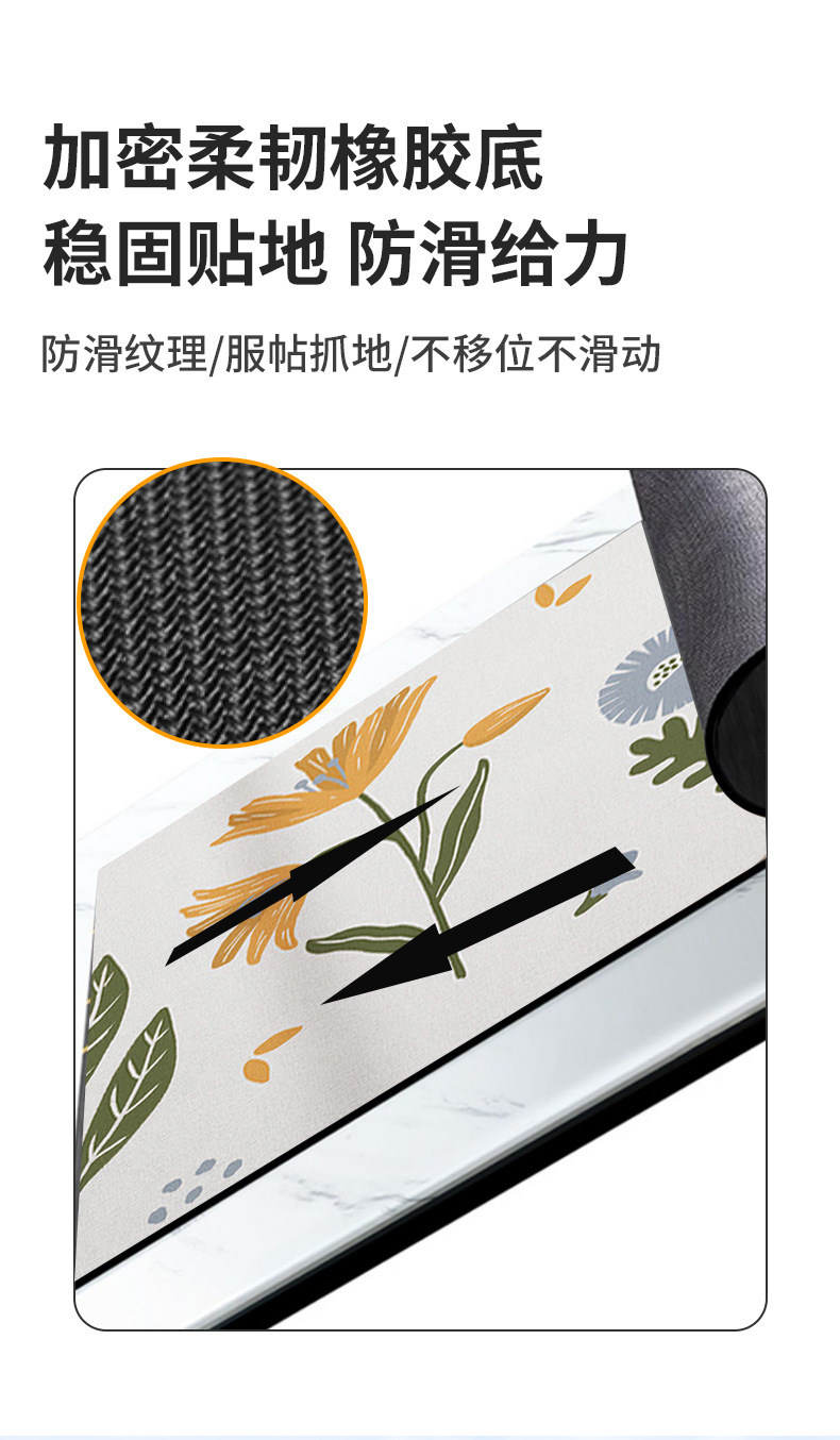 千思厨房沥水垫 隔热垫吧台吸水垫水龙头防溅水垫 厨房防滑油画地垫详情5