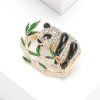 High-end women's boutonniere with giant panda, high-end design sense, niche new clothes, suit, suit brooch with accessories, cute panda, Chinese style brooch, high-end boutonniere for men and women, continuous rise, symbolic brooch, anti-exposure clasp decoration details Picture