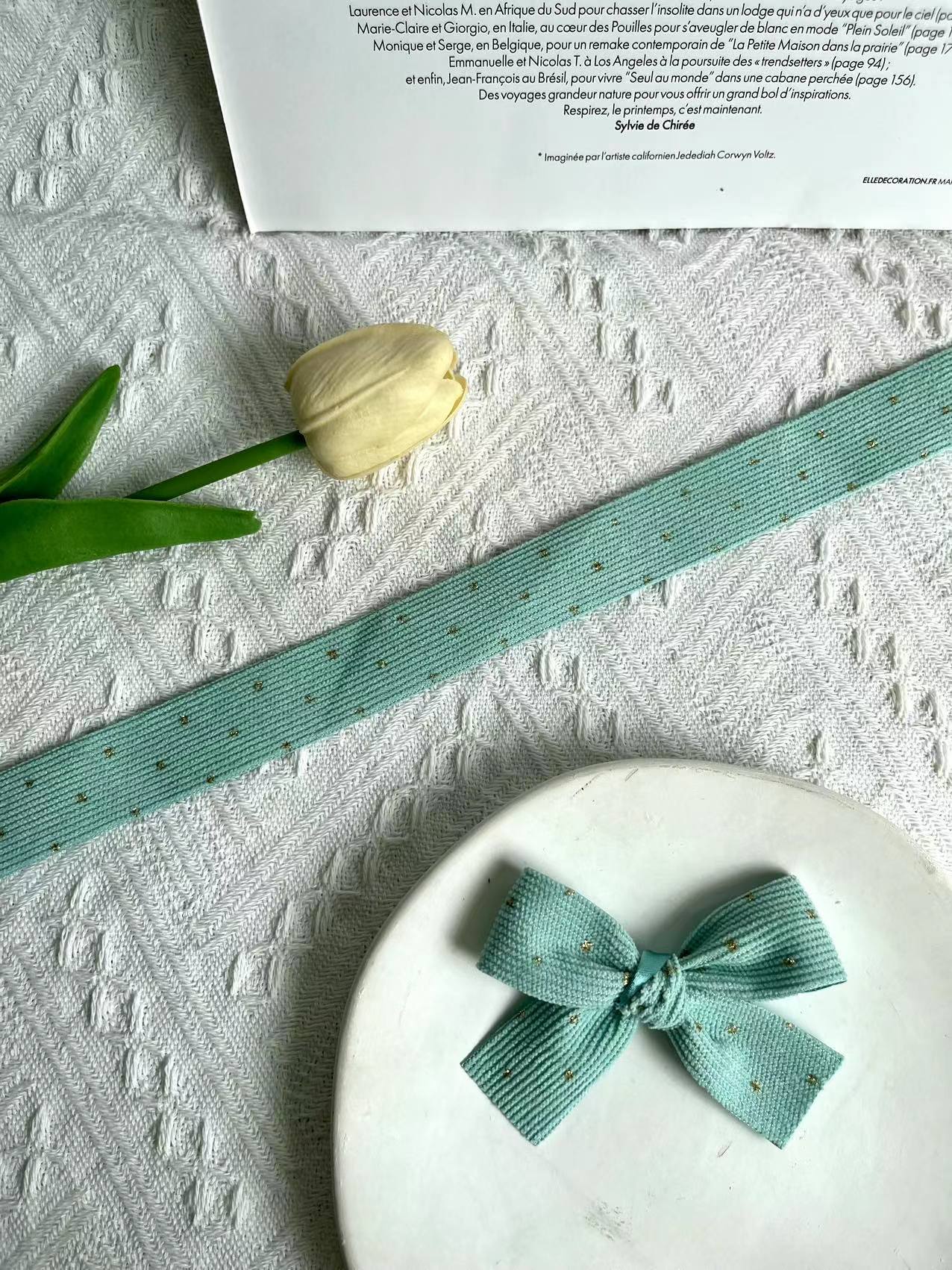 Jianjian Fashion's new gold powder corduroy ribbon creative clothing accessories Specification image