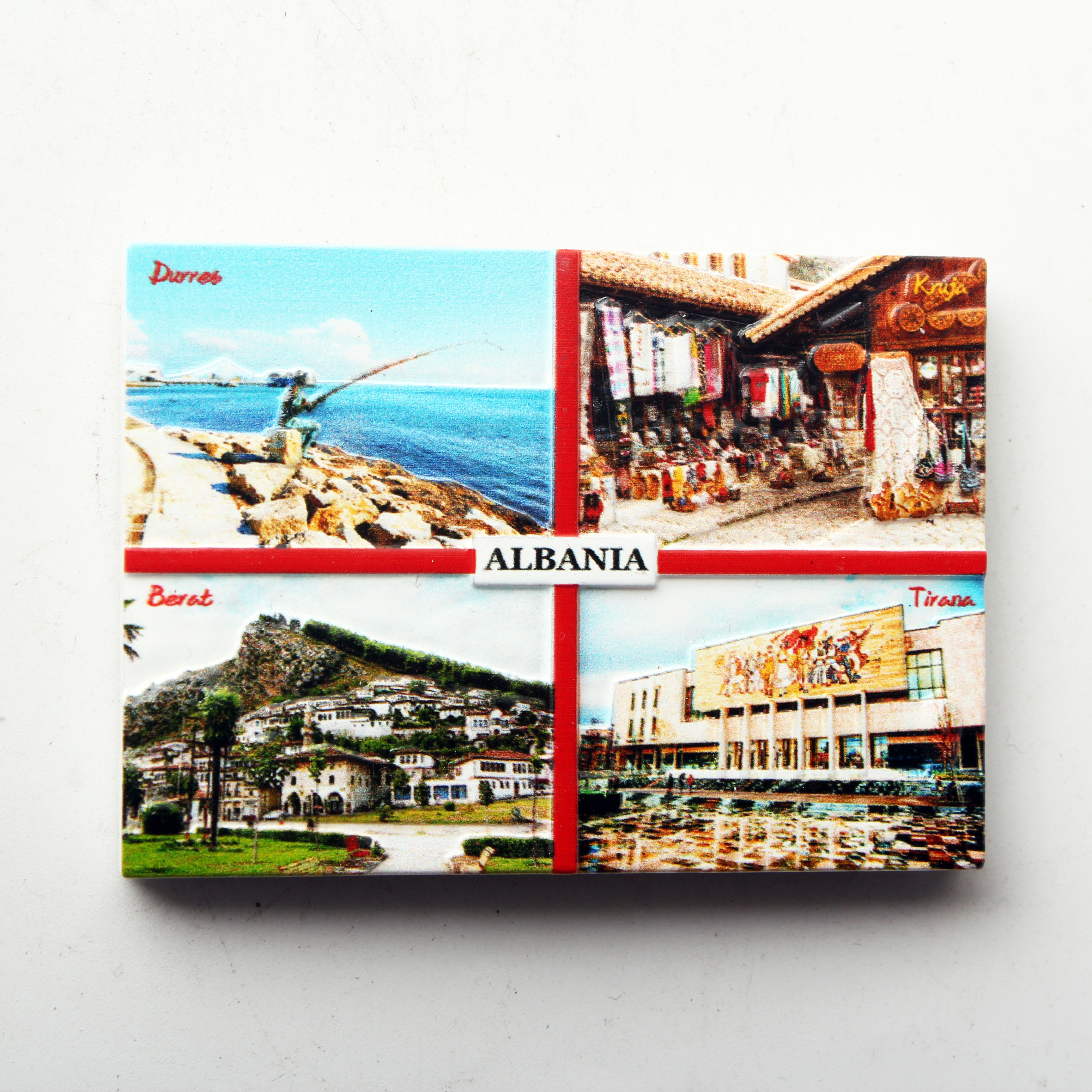 European Albania refrigerator stickers, city tourist souvenirs wholesale, trolley cases, scenic spots, resin refrigerator stickers, tourist souvenirs customization Application Scenario