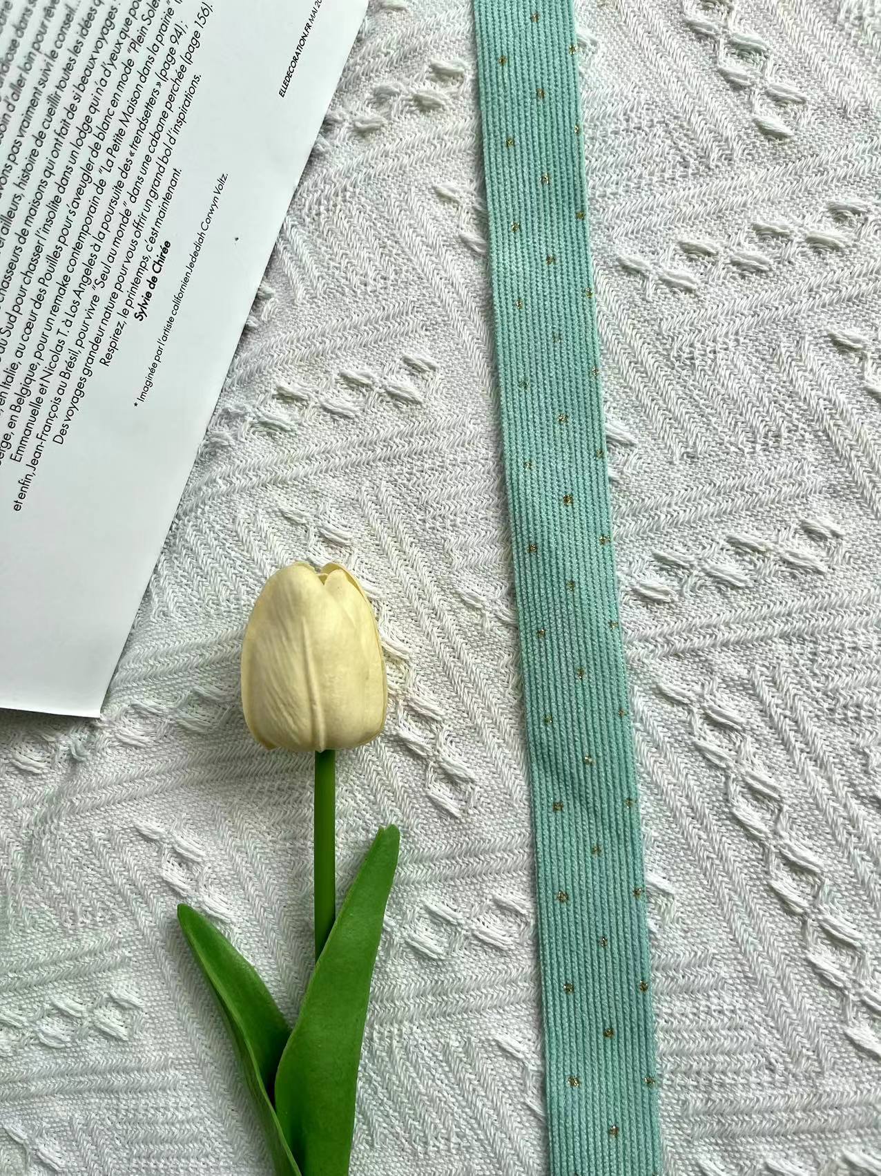 Jianjian Fashion's new gold powder corduroy ribbon creative clothing accessories Item Picture