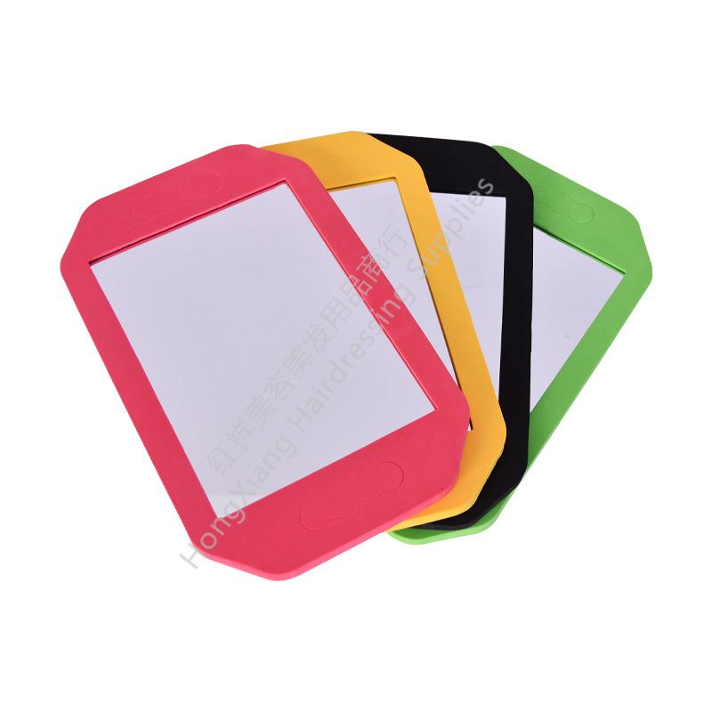 Handheld square rearview mirror Hair salon Fall-proof back mirror Hair salon Square mirror Foam high density hair mirror