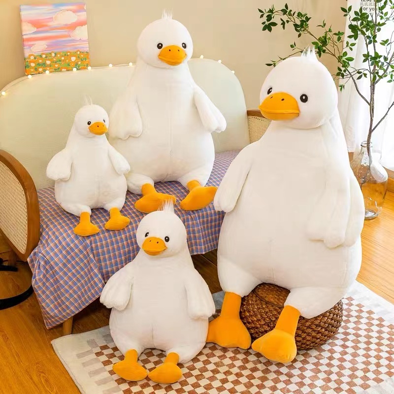 毛绒玩具批发网红慵懒大黄鸭公仔毛绒玩具鸭子抱枕丑萌玩偶大白鹅女孩生日礼物图
