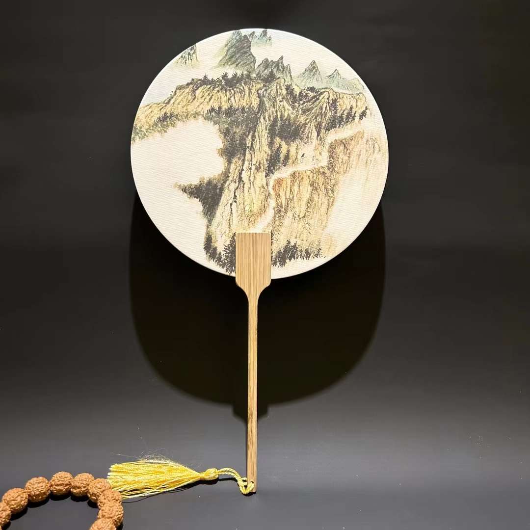Ancient Style Rice Paper Group Fan Chinese Style Diy Rice Paper Group Fan Creative Group Fan Printing undefined