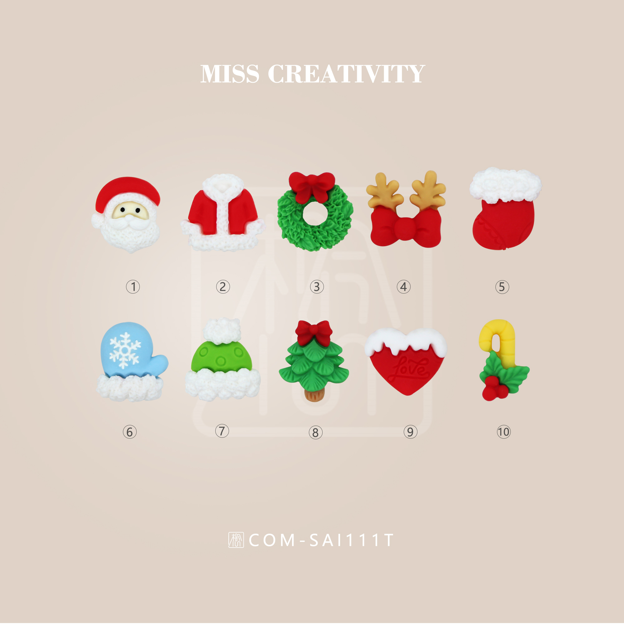 Miss Creative DIY Christmas holiday gift Box Packaging Accessories Clothing Accessories Wholesale cream glue daily refrigerator sticker Headwear Hair tie clip Festival accessories accessories SAI111 thumbnail