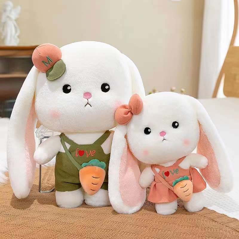 情侣小白兔子公仔毛绒玩具兔年吉祥物玩偶儿童抱枕安抚陪着睡觉秀绒玩具