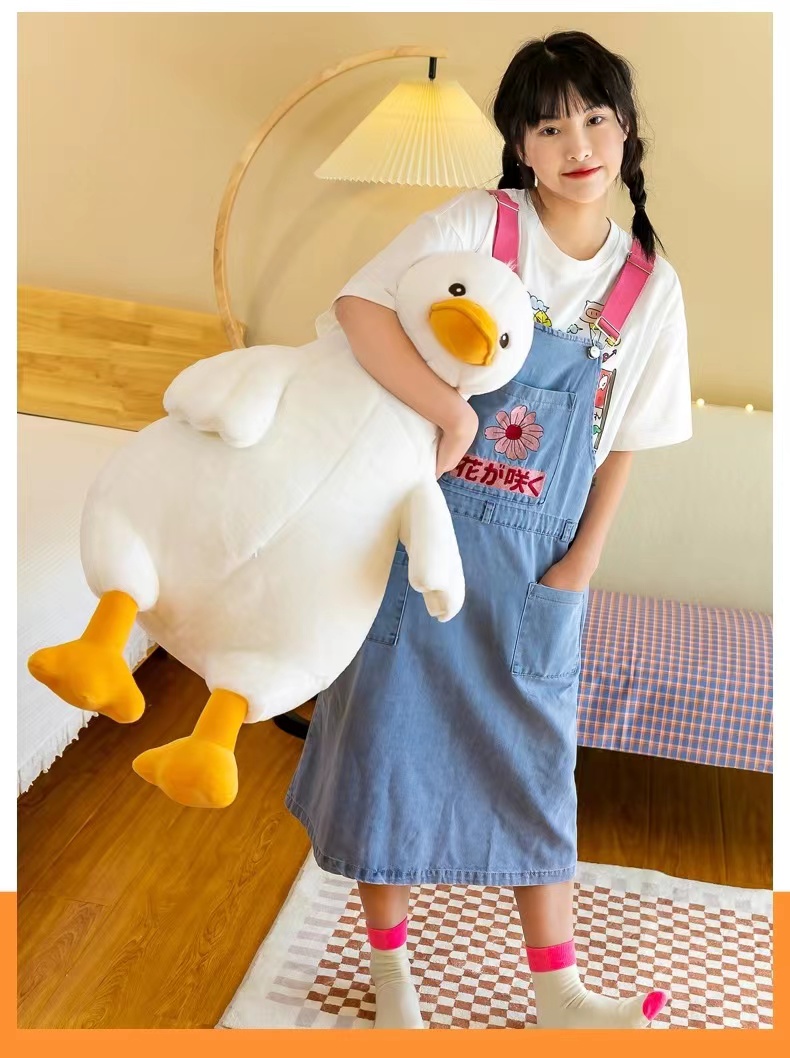 毛绒玩具批发网红慵懒大黄鸭公仔毛绒玩具鸭子抱枕丑萌玩偶大白鹅女孩生日礼物详情15