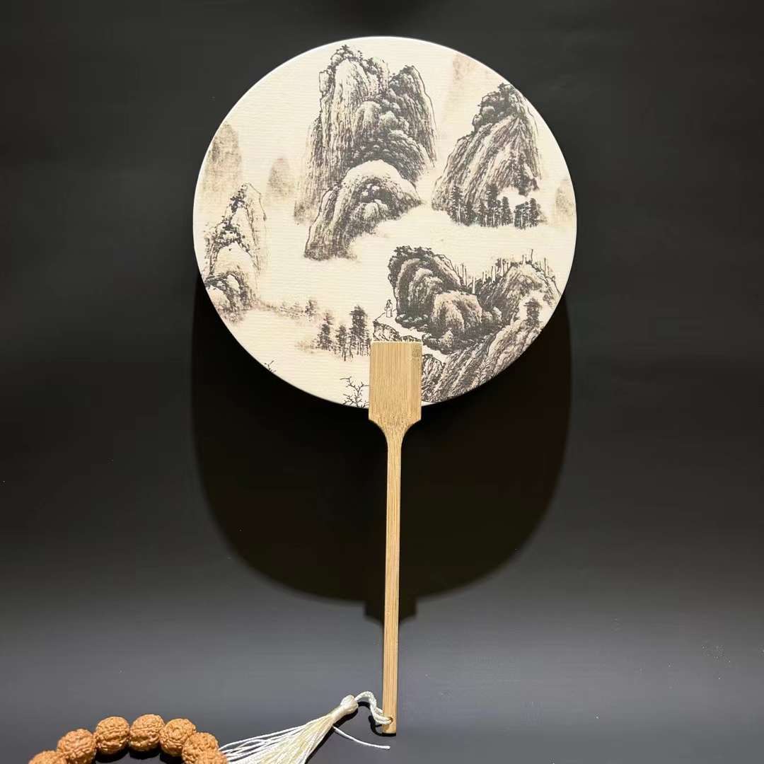 Ancient Style Rice Paper Group Fan Chinese Style Diy Rice Paper Group Fan Creative Group Fan Printing undefined