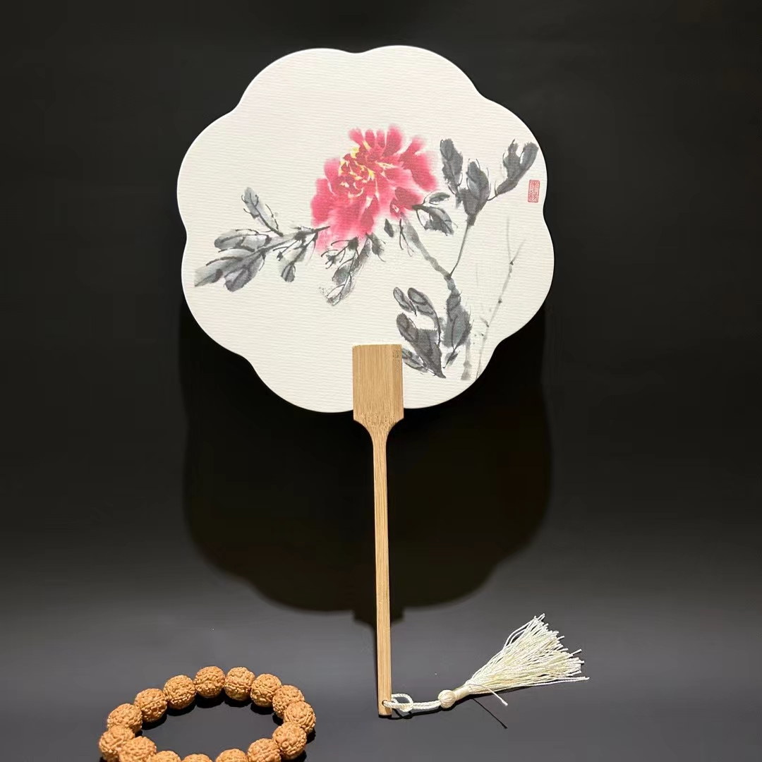 Ancient Style Rice Paper Group Fan Chinese Style Diy Rice Paper Group Fan Creative Group Fan Printing undefined