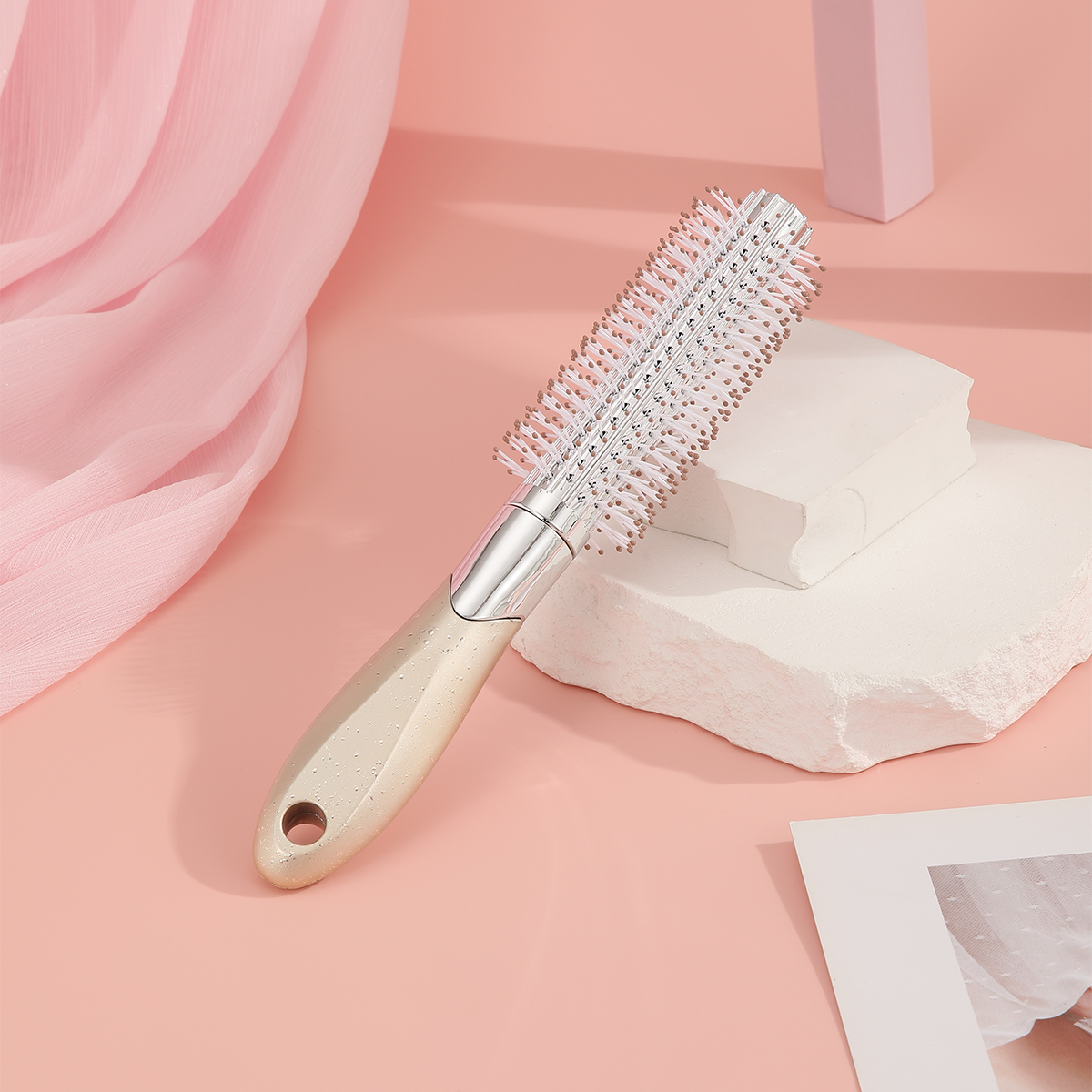 Cylindrical roller comb for hair styling, curling comb for straight hair, household curling comb Item Picture
