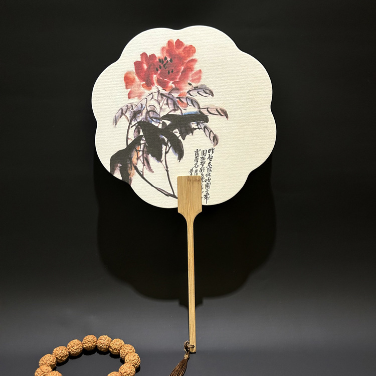 Ancient Style Rice Paper Group Fan Chinese Style Diy Rice Paper Group Fan Creative Group Fan Printing Specification drawing