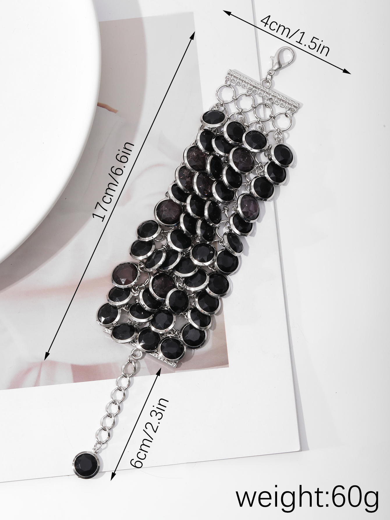 New European and American elegant women's bracelet, multi-layer round, candy-colored fish-shaped bubble bracelet, black New European and American elegant women's bracelet, multi-layer round, candy-colored fish-shaped bubble bracelet, black