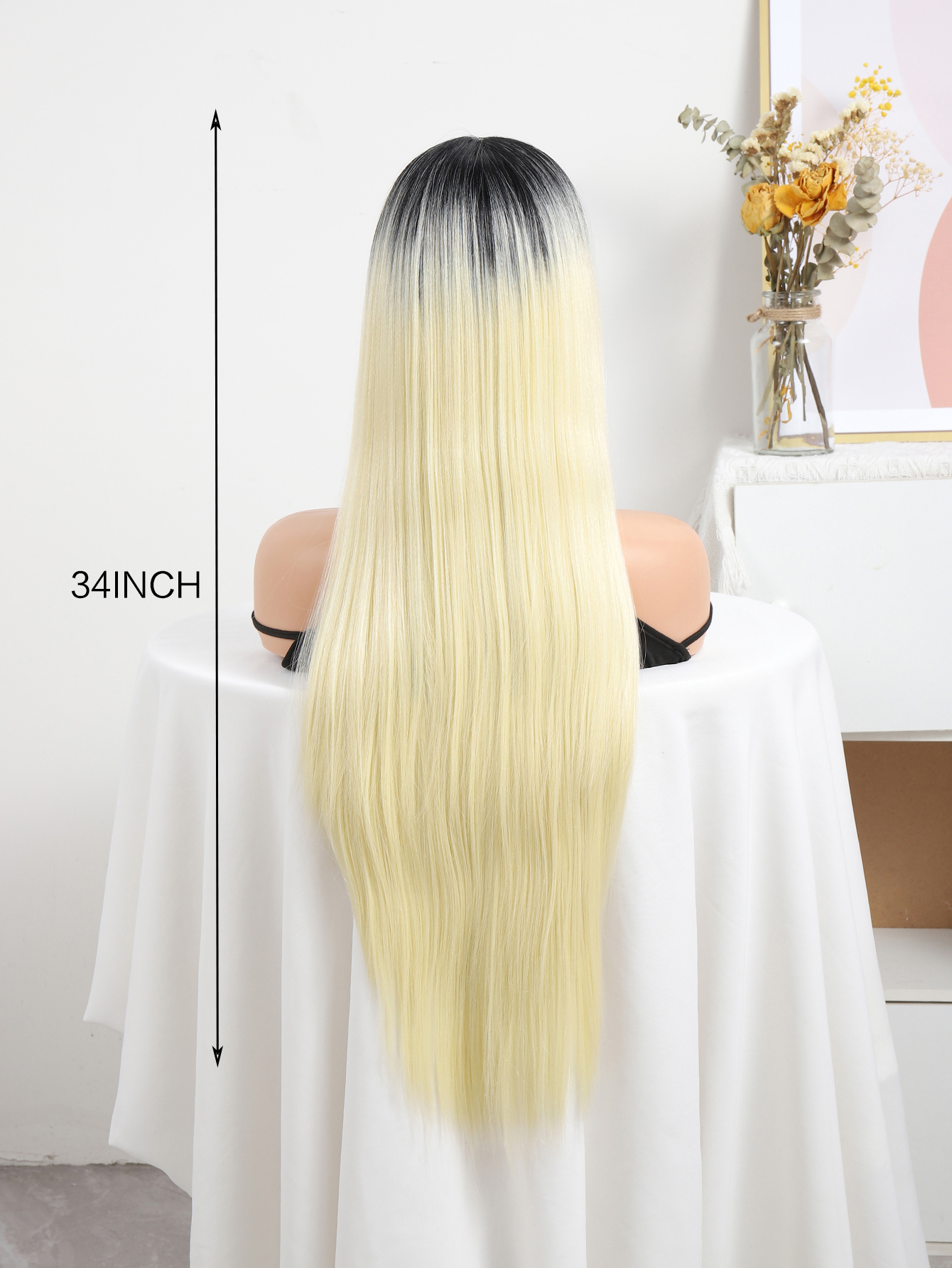 Wholesale of AliExpress European and American matte silk Wig mid-parted top gradient golden long straight hair rose net wig wig Application Scenario