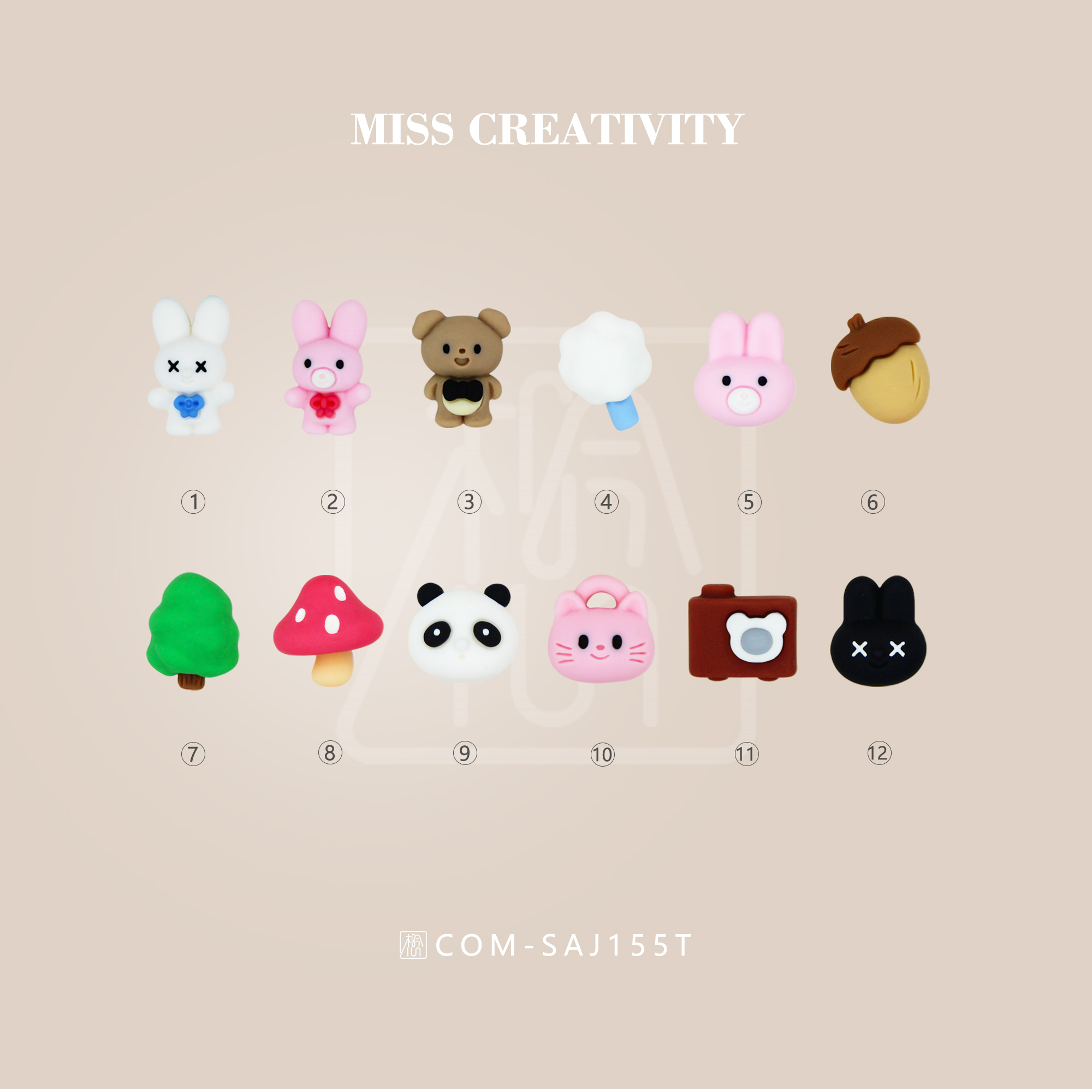 想念创意童趣迷你美甲耳钉笔配饰配件批发头饰发绳夹子饰品配件SAJ155