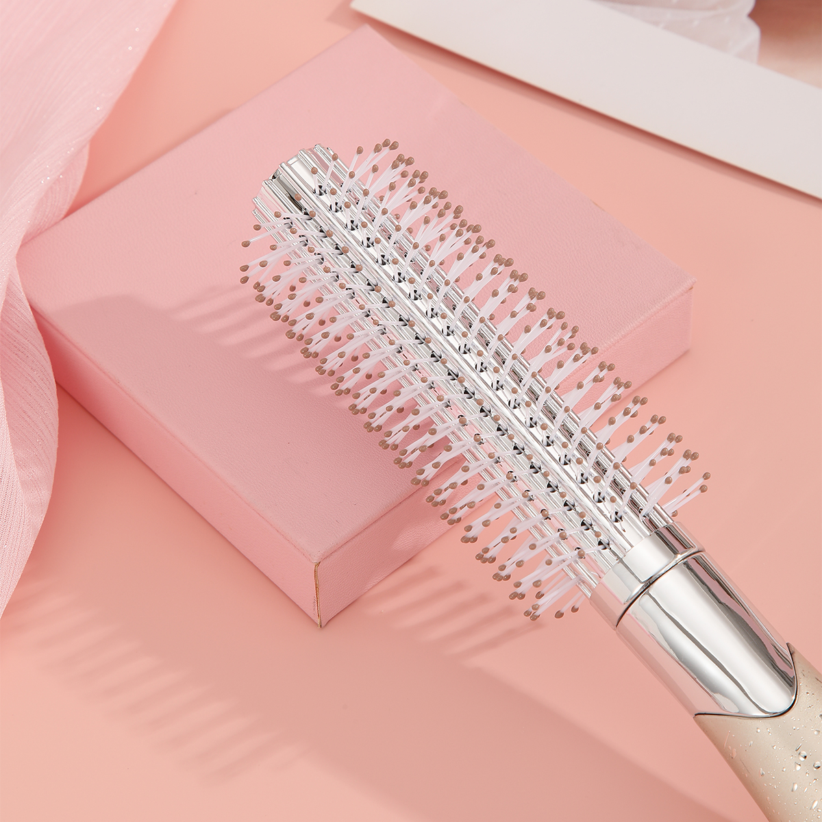 Cylindrical roller comb for hair styling, curling comb for straight hair, household curling comb Specification image