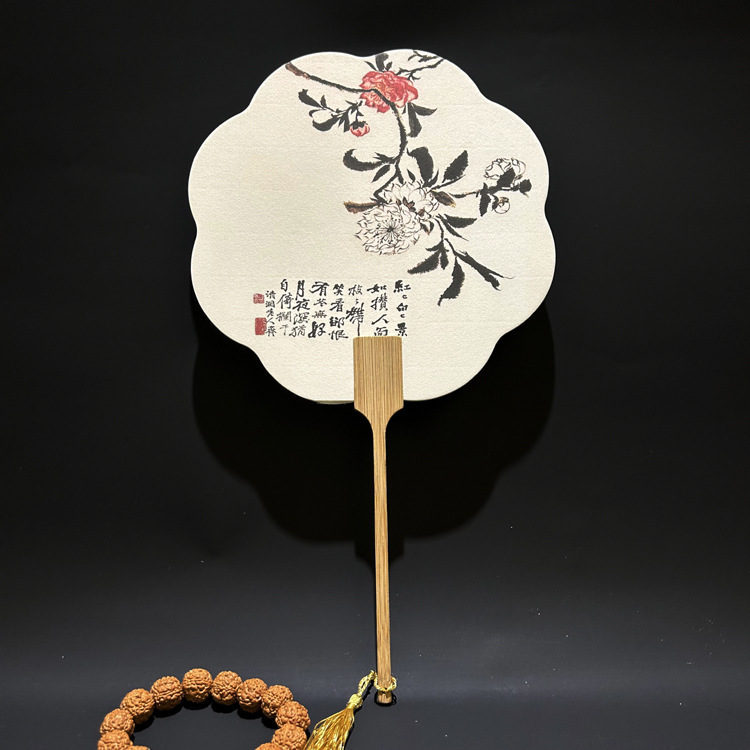 Ancient Style Rice Paper Group Fan Chinese Style Diy Rice Paper Group Fan Creative Group Fan Printing details Picture
