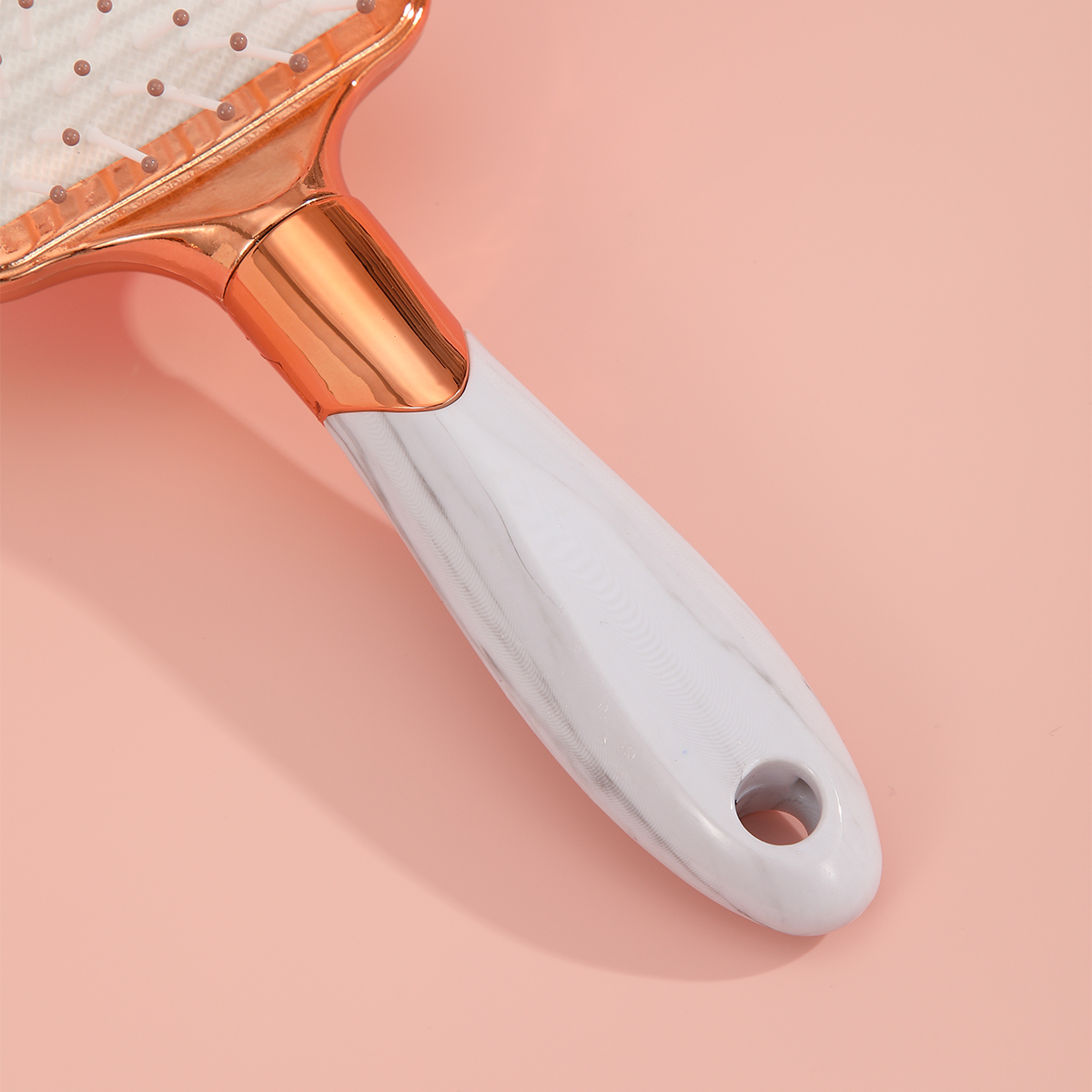 Marble-patterned electroplated airbag comb, rubber anti-static massage scalp and hair smoothing comb Item Picture
