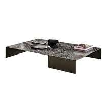 Modern minimalist casual Italian minimalist marble rock panel tea table Light luxury imported phantom grey natural stone living room tea table